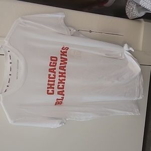 Womens white size LG DKNY sport Chicago Blackhawks Tee.